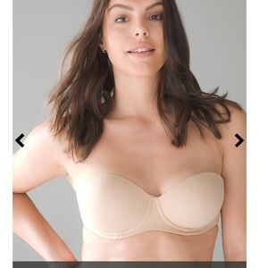 SOMA Embraceable Strapless full coverage bra underwire warm amber / tan 34DD